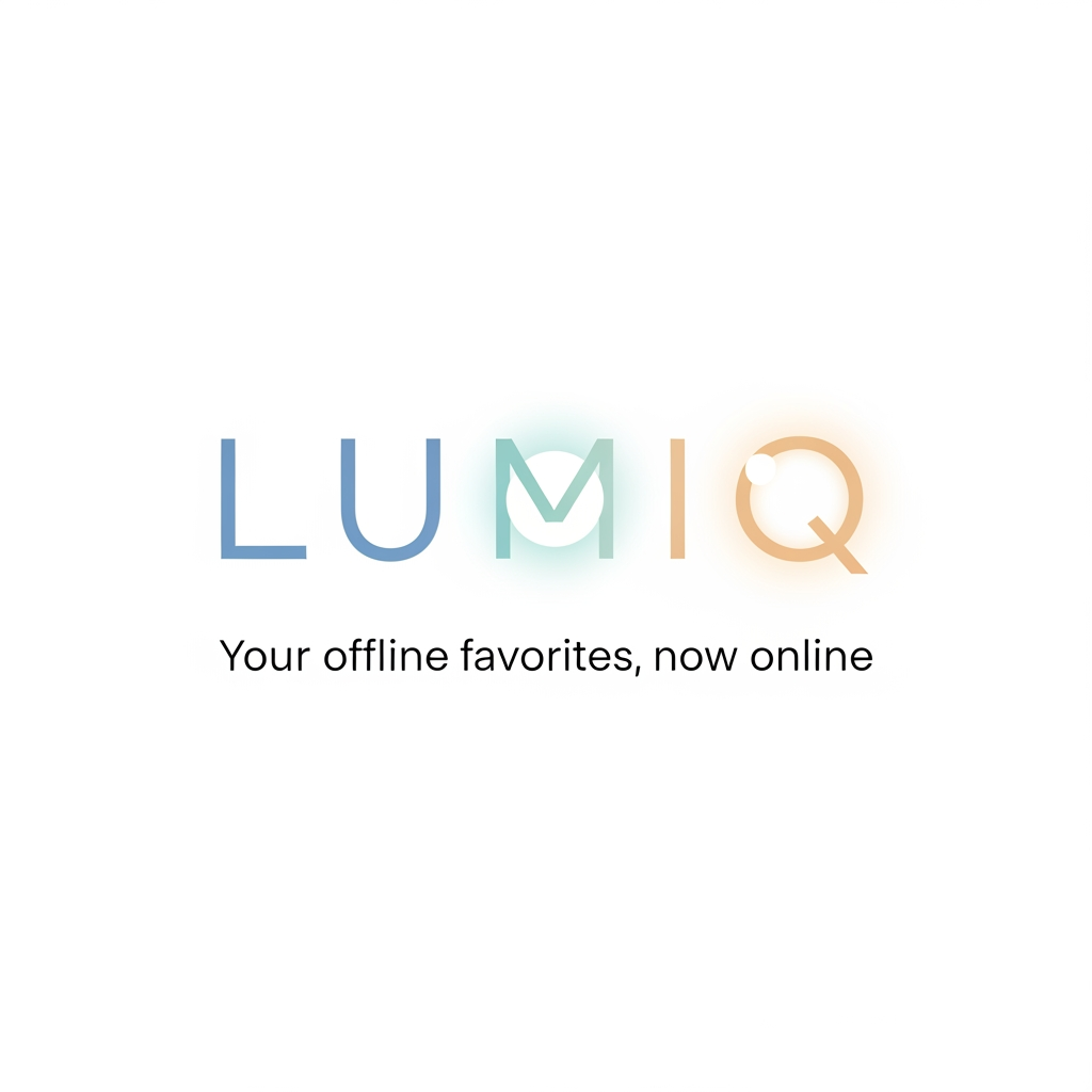 AI Design for generate a minimal logo to our skin care app , app name lumiq slogan your offline favoraites now online & transfer make it minimal