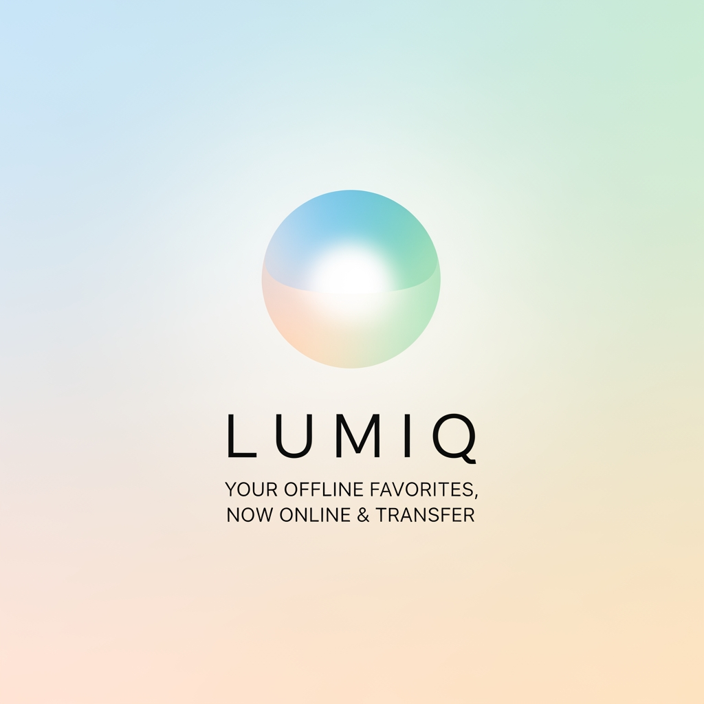AI Design for generate a minimal logo to our skin care app , app name lumiq slogan your offline favoraites now online & transfer make it minimal