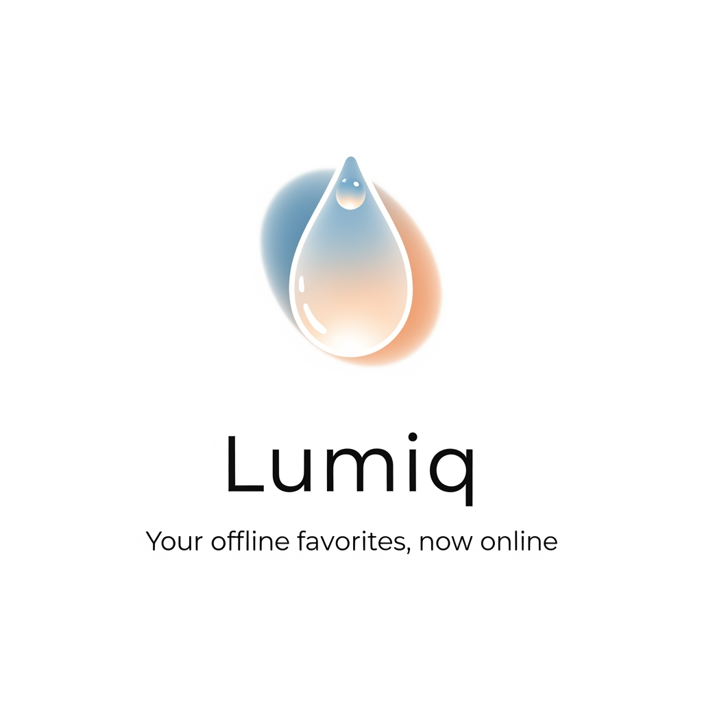 AI Design for generate a minimal logo to our skin care app , app name lumiq slogan your offline favoraites now online & transfer make it minimal