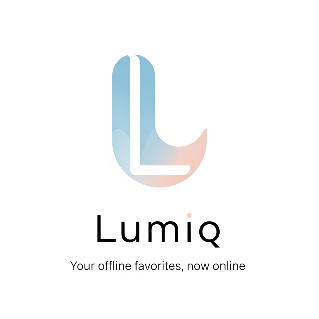 AI Design for generate a minimal logo to our skin care app , app name lumiq slogan your offline favoraites now online & transfer make it minimal