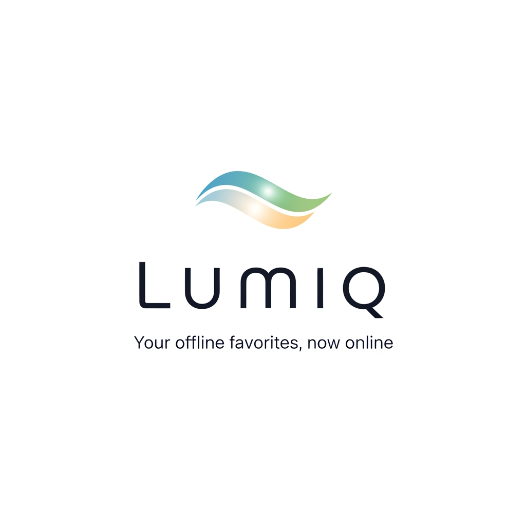 AI Design for generate a minimal logo to our skin care app , app name lumiq slogan your offline favoraites now online & transfer make it minimal make more profectional