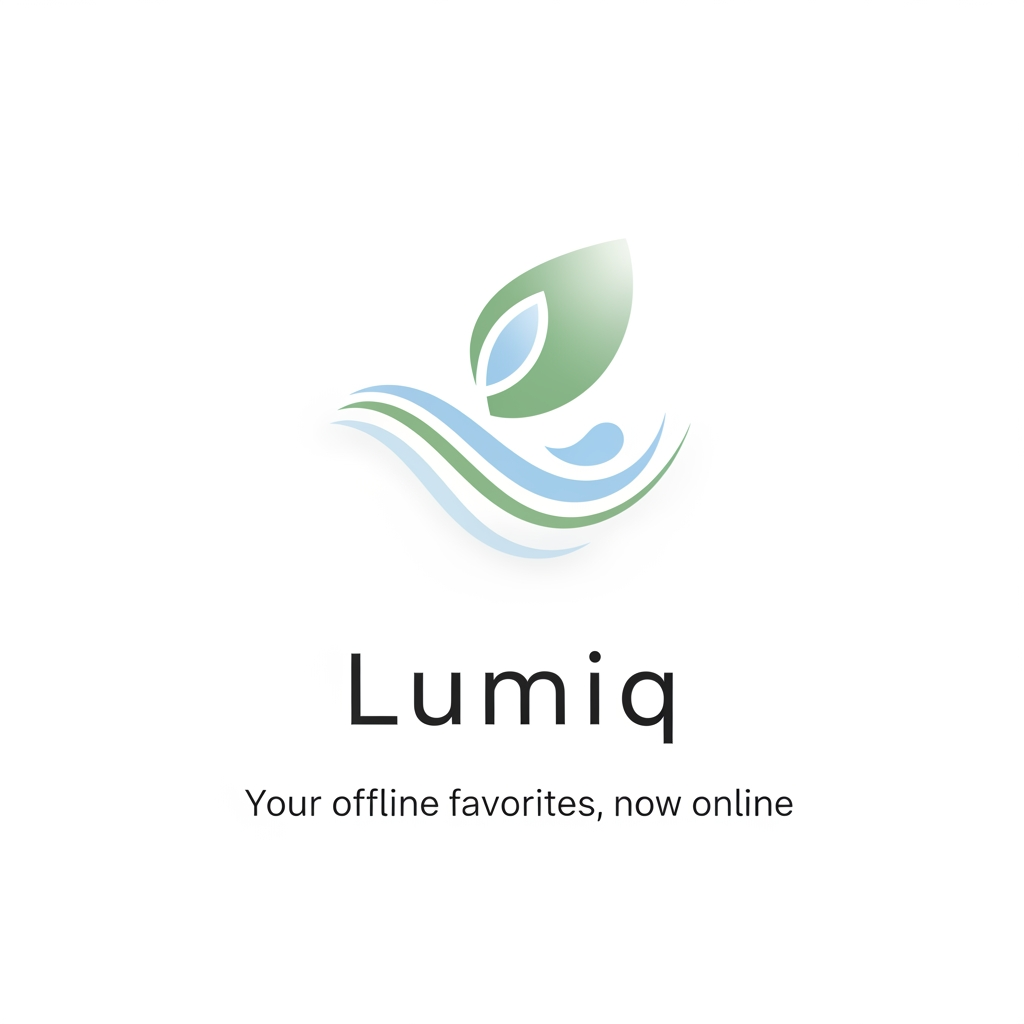 AI Design for generate a minimal logo to our skin care app , app name lumiq slogan your offline favoraites now online & transfer make it minimal