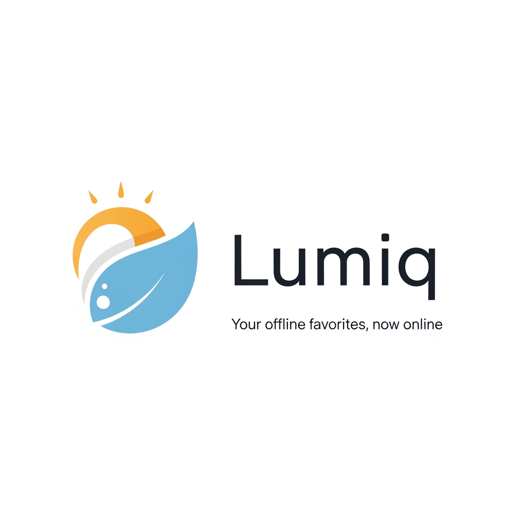 AI Design for generate a minimal logo to our skin care app , app name lumiq slogan your offline favoraites now online & transfer make it minimal make more professional