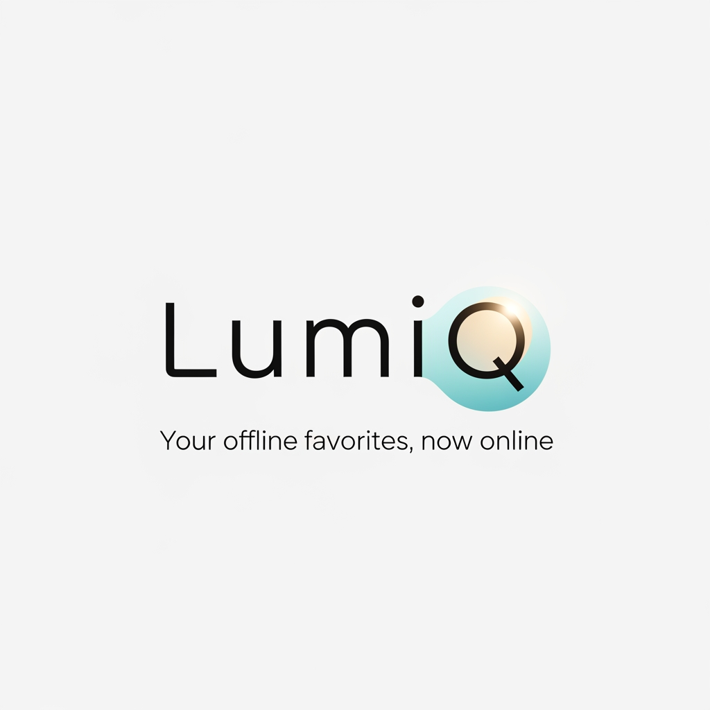 AI Design for generate a minimal logo to our skin care app , app name lumiq slogan your offline favoraites now online & transfer make it minimal