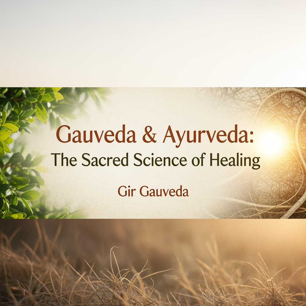 AI Design for create natural types banner below point. also i want image size 1020*400 full HD me karke do.
Gauveda & Ayurveda: The Sacred Science of Healing
Gir Gauveda
Ayurveda, the ancient science of life originating in Bharat, teaches balance of body, mind, and consciousness through natural methods. Gauveda complements Ayurveda by emphasizing the medicinal and bio-enhancing role of Gau-derived elements when combined with herbal formulations.
In Bharatiya tradition, Gau-based elements such as Gau Ghrit (Ghee) are considered Yogavahi—natural carriers that enhance absorption and effectiveness of Ayurvedic herbs. Gir Gauveda follows this sacred science to formulate remedies that work at a deeper, systemic level rather than offering symptomatic relief.
This powerful synergy of Gau + Herbs + Ayurveda forms the foundation of all GIR Gauveda products.