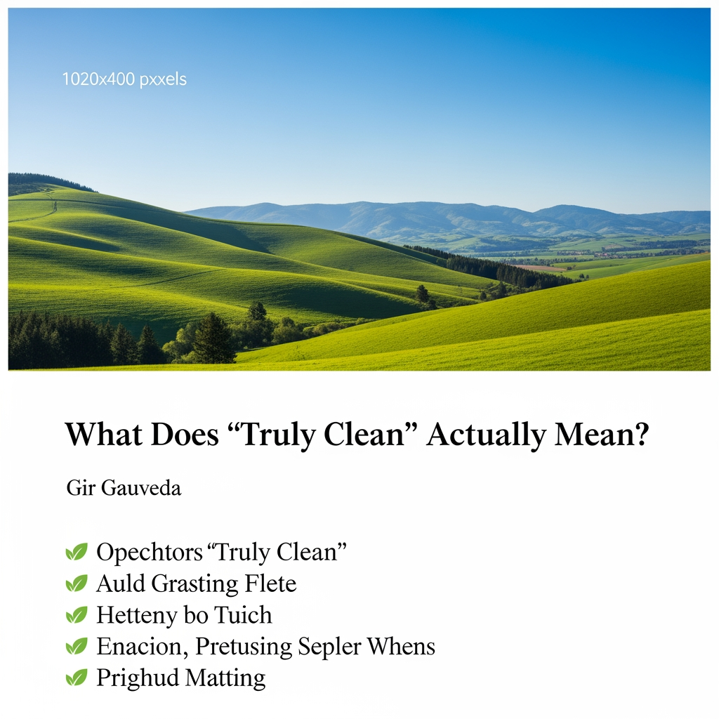 AI Design for create natural types banner below points also i want image size 1020*400 with full HD.
What Does “Truly Clean” Actually Mean?
Gir Gauveda
Clothes are truly clean when they are:
Free from dirt and odor
Safe for direct skin contact
Free from toxic chemical residues
Cleaned without harming water, soil, or life
Unfortunately, many conventional cleaners focus only on appearance and fragrance, ignoring the hidden impact on health and the environment.