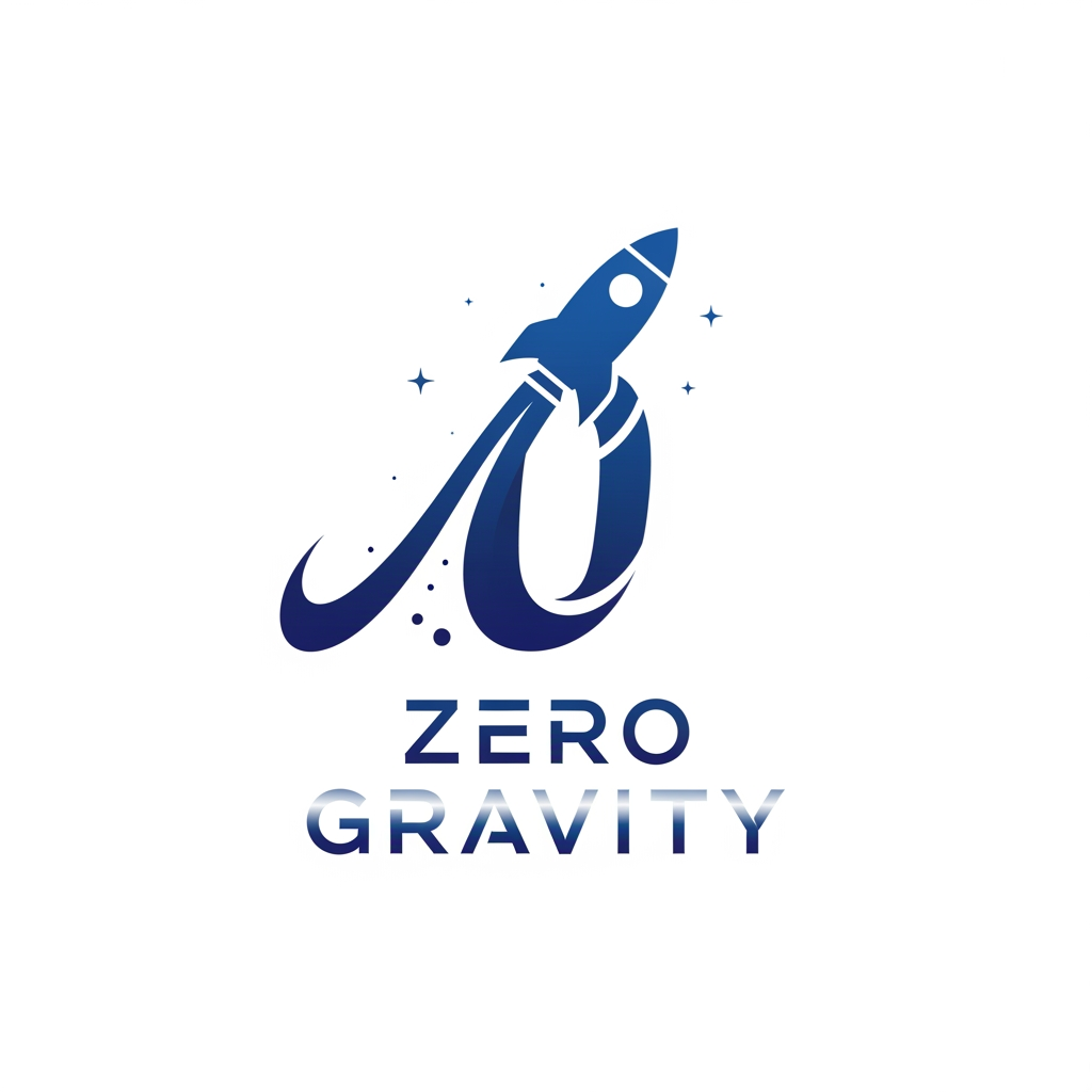 AI Design for logo for hackathron and the team name is zero gravity