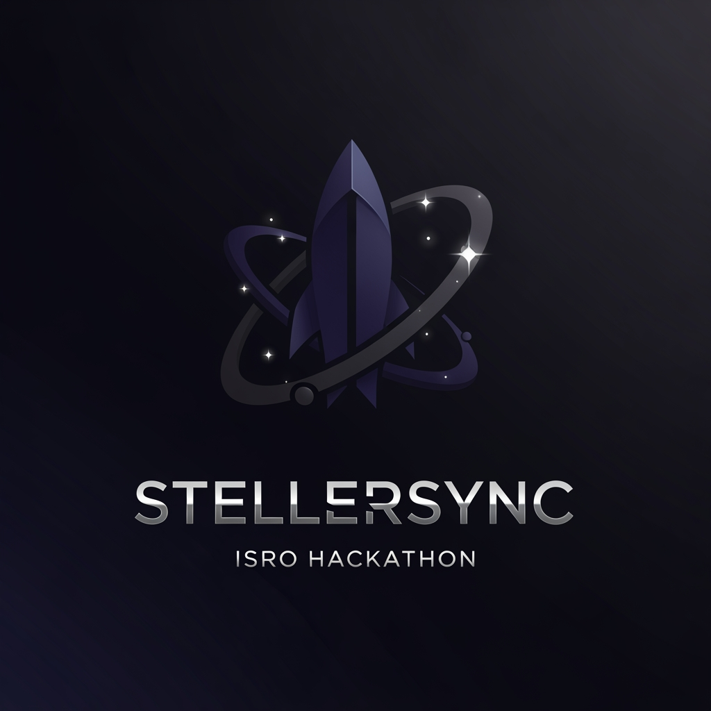 AI Design for give me logo for Steller sync for isro hackatron and give me in dark color 
no no not like this
