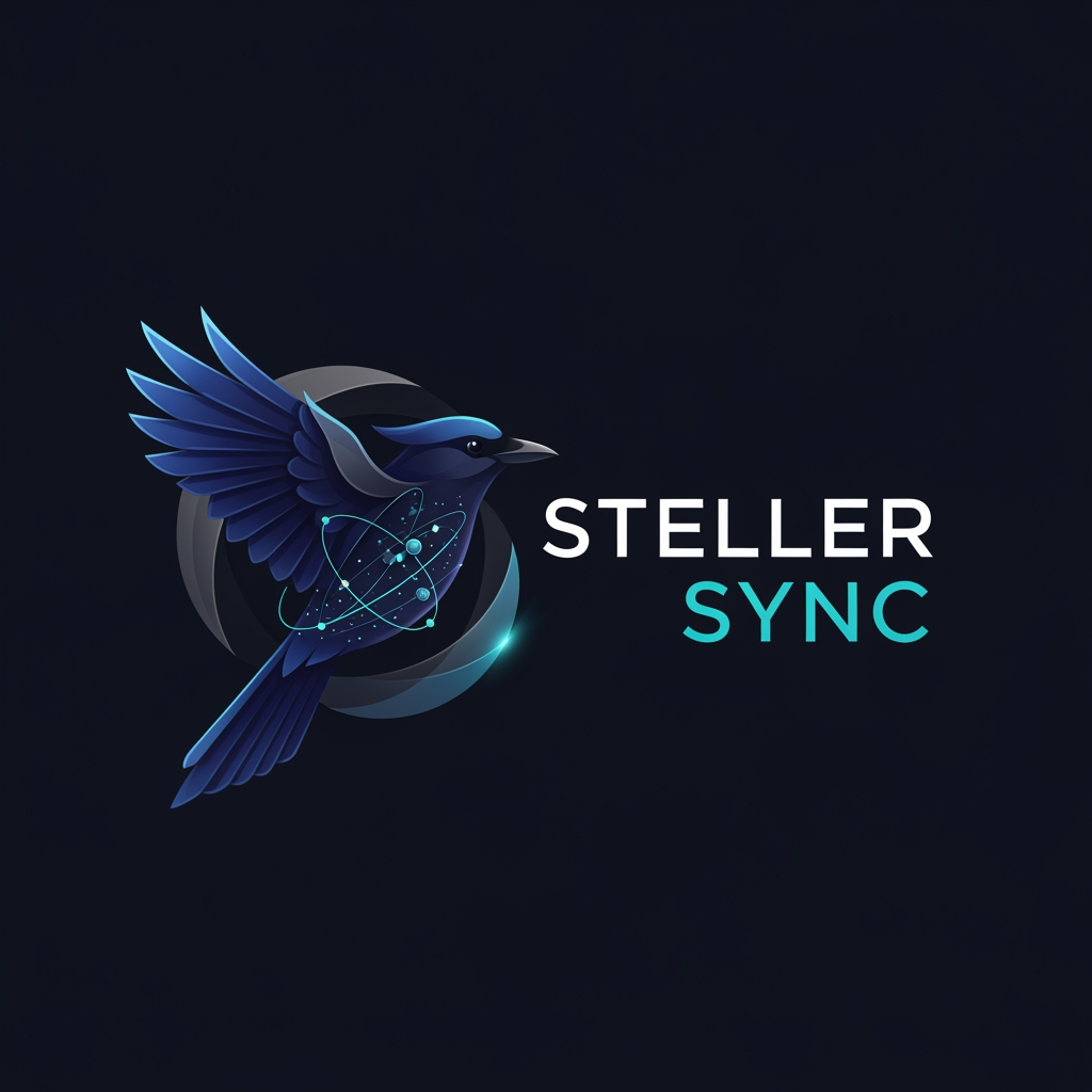 AI Design for give me logo for Steller sync for isro hackatron and give me in dark color 
no no not like this 
dont write isro hackathron 
i wanr that previous one only 
not this one yrr