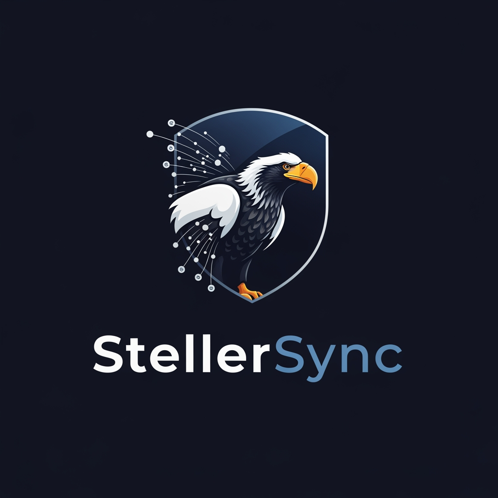 AI Design for give me logo for Steller sync for isro hackatron and give me in dark color 
no no not like this 
dont write isro hackathron