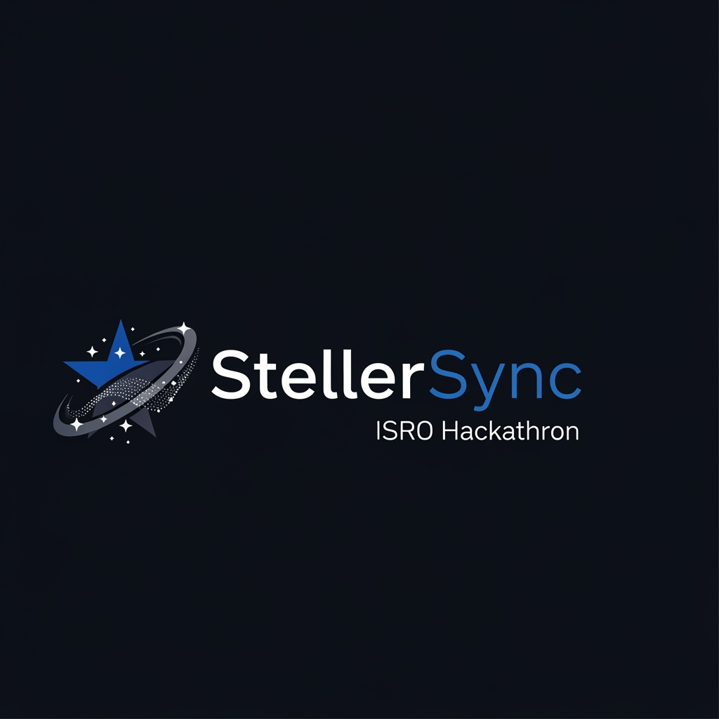 AI Design for give me logo for Steller sync for isro hackatron and give me in dark color 
no no not like this