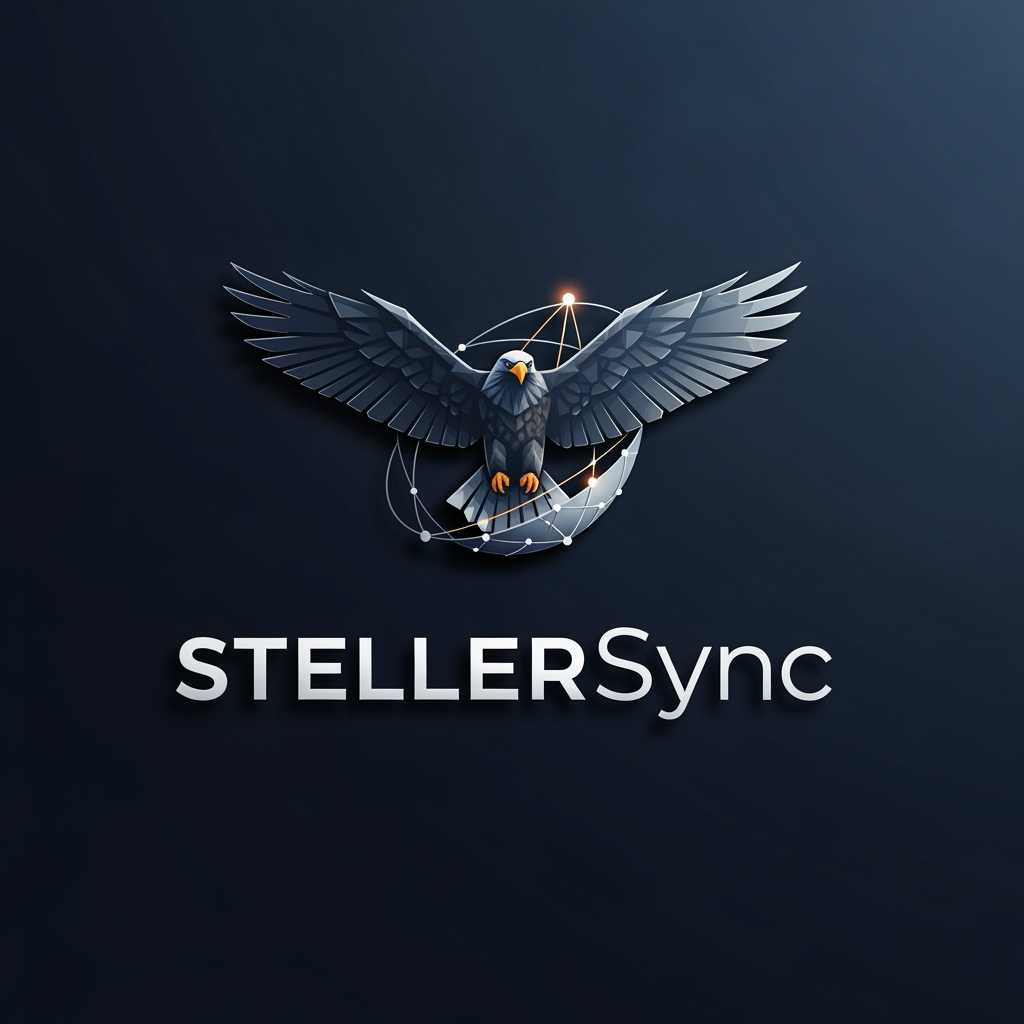 AI Design for give me logo for Steller sync for isro hackatron and give me in dark color 
no no not like this 
dont write isro hackathron 
i wanr that previous one only 
not this one yrr