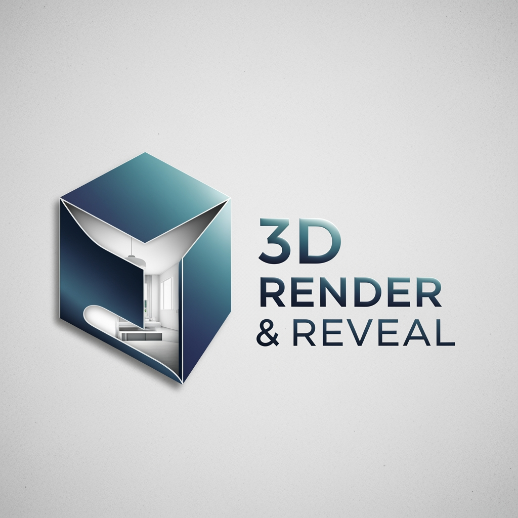 AI Design for I DO 3D INTERIOR DESIGNING FREE LANCING PROJECTS AND I HAVE CHOSE A NAME 3D RENDER & REVEAL SO I WANT LOGO FOR THAT