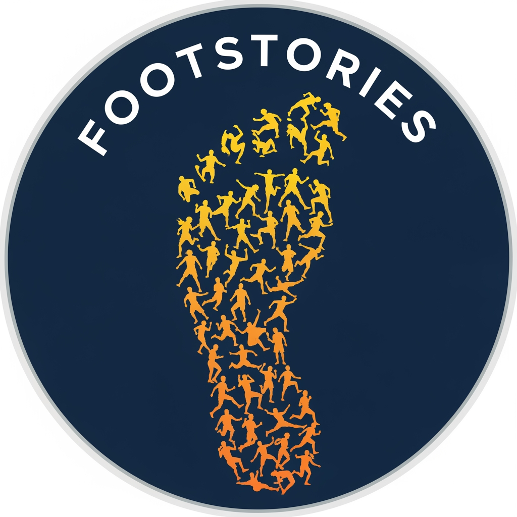 AI Design for create an youtube channel icon for channel name "Footstories"