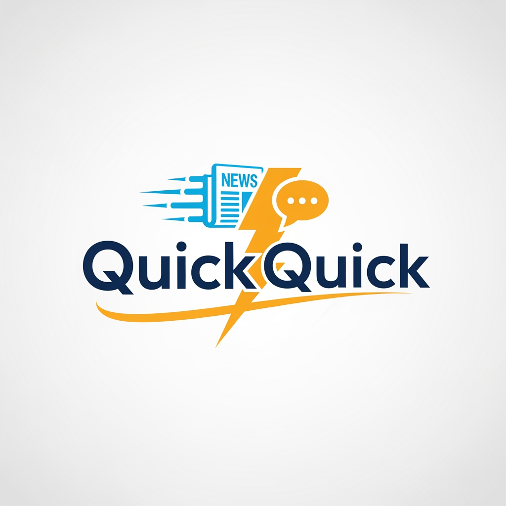 AI Design for i am developing a news website that gives news in shorter format and the name of the website is QuickQuick please create the logo for my website that looks creative and that show my objective of the website that is giving the news