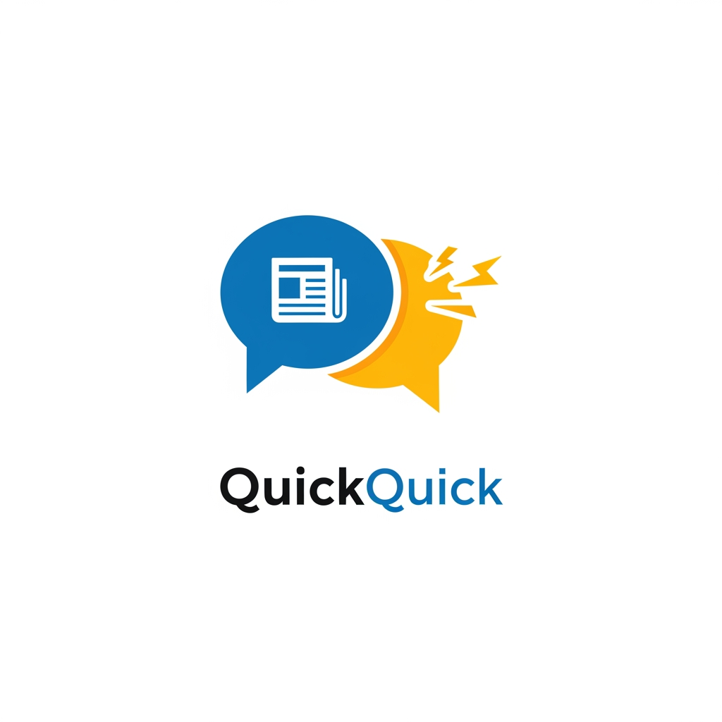 AI Design for i am developing a news website that gives news in shorter format and the name of the website is QuickQuick please create the logo for my website that looks creative and that show my objective of the website that is giving the news