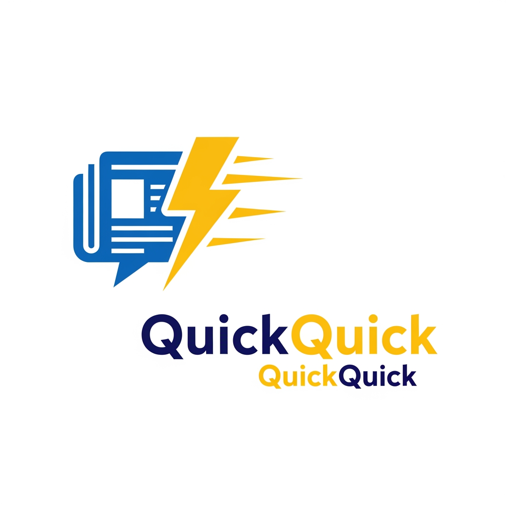 AI Design for i am developing a news website that gives news in shorter format and the name of the website is QuickQuick please create the logo for my website that looks creative and that show my objective of the website that is giving the news
