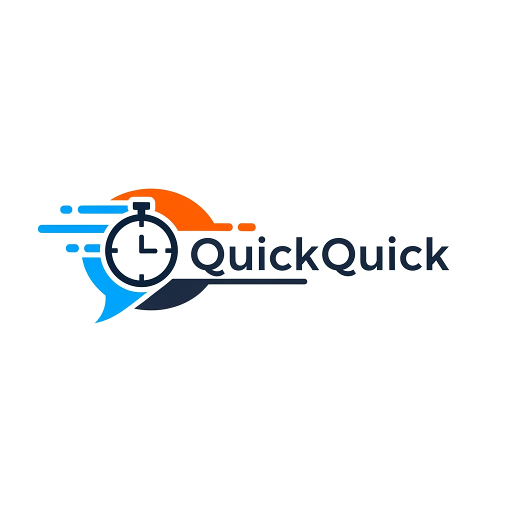 AI Design for i am developing a news website that gives news in shorter format and the name of the website is QuickQuick please create the logo for my website that looks creative and that show my objective of the website that is giving the news