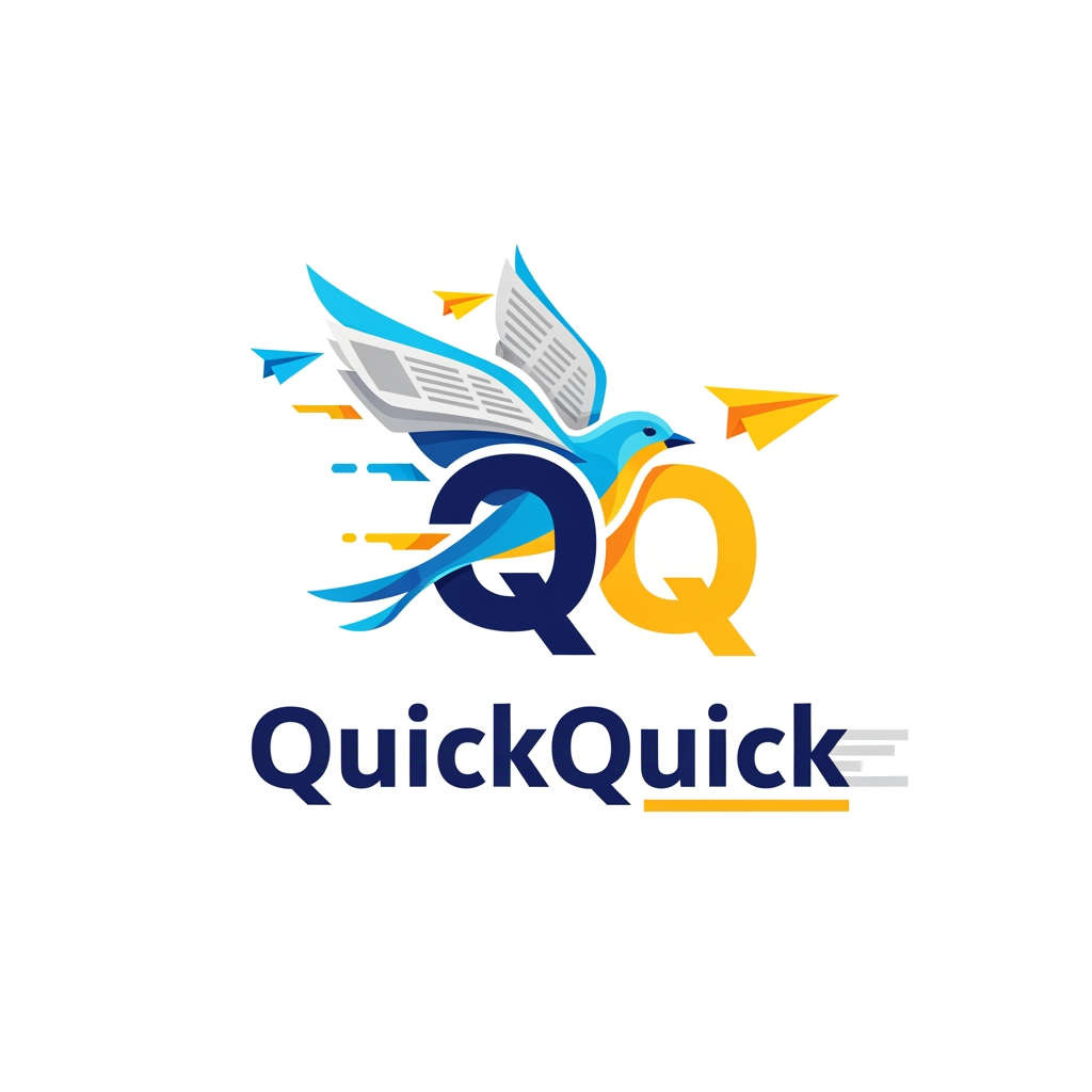 AI Design for i am developing a news website that gives news in shorter format and the name of the website is QuickQuick please create the logo for my website that looks creative and that show my objective of the website that is giving the news