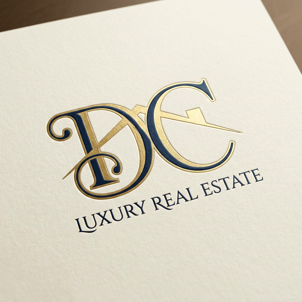 AI Design for DC LOGO FOR REAL ESTATE IN LUXURY FONT