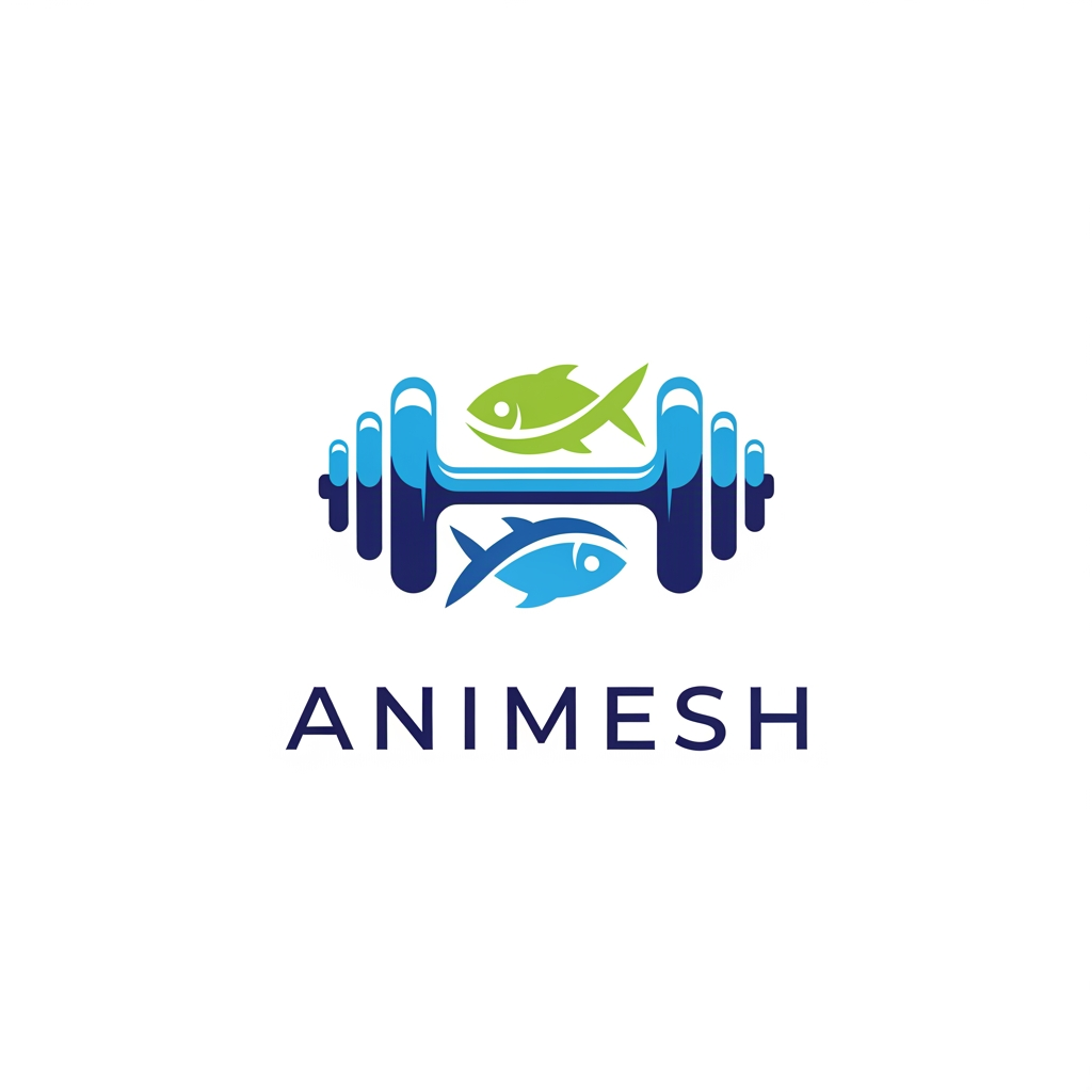 AI Design for i need a omega 3 capsules brand company logo name animesh use dumble in logo no background needed