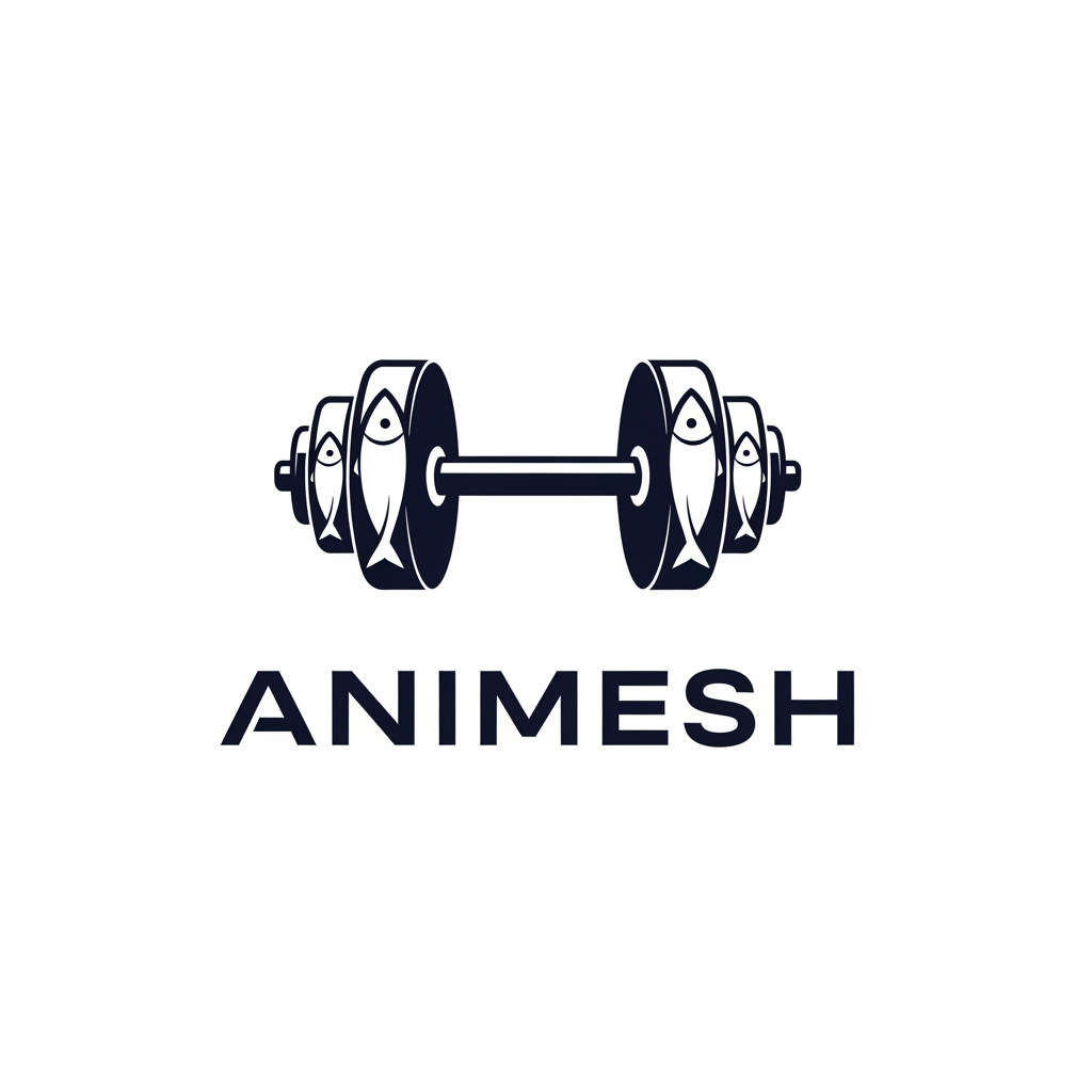 AI Design for i need a omega 3 capsules brand company logo name animesh use dumble in logo no background needed
