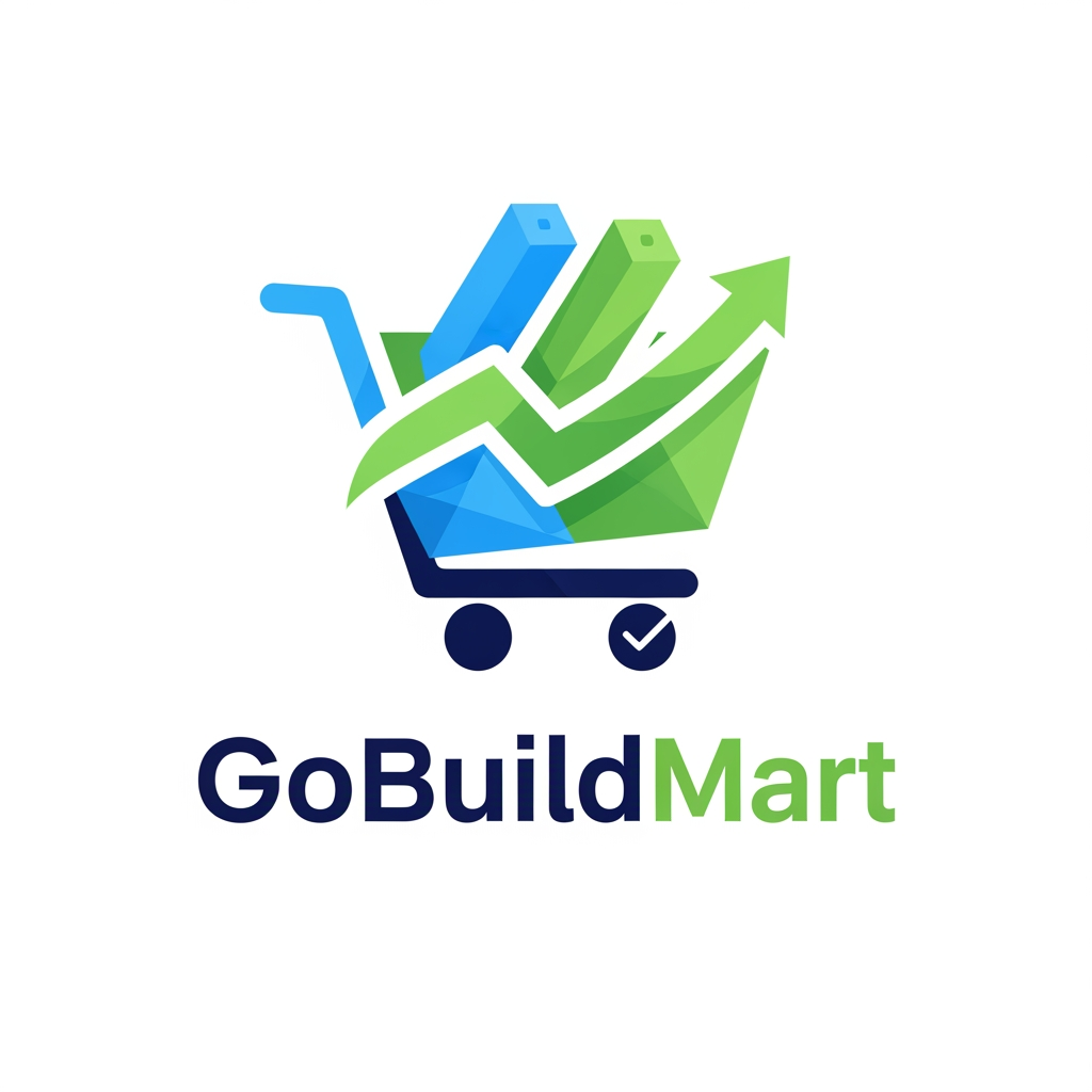 AI Design for create a app logo for my company gobuildmart app is for vendor who receave online order for there product can you try something else