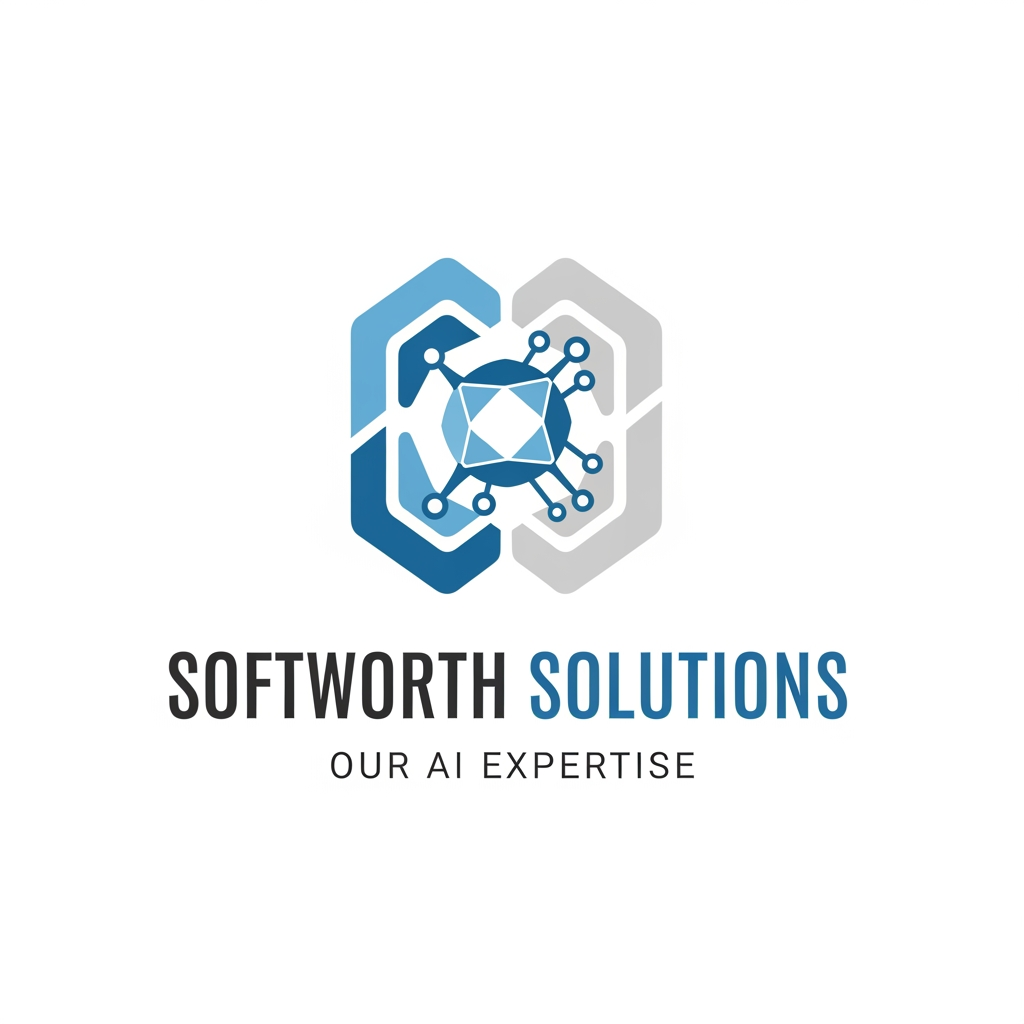 AI Design for https://softworthsolutions.com/ What We Do
Our AI Expertise
Comprehensive AI services designed to transform your business
Gen AI Applications
Custom AI applications tailored to your industry needs and workflows
Agentic AI
Autonomous AI agents that perform complex multi-step tasks and decision-making
RAG Implementation
Retrieval-Augmented Generation for enhanced AI knowledge systems
LLM OPS
Complete lifecycle management for Large Language Model deployments
AI Best Practices
Industry-proven methodologies for successful AI implementation REFER THE COMPANY AND SERVICE PROVIDE ME LOGO idea for this company i need clean corporate professional logo design for this company give me more logo idea i want more more professional logo please provide our service related more professional dont go with the letters please dont be too complicated i want geometric patterns like