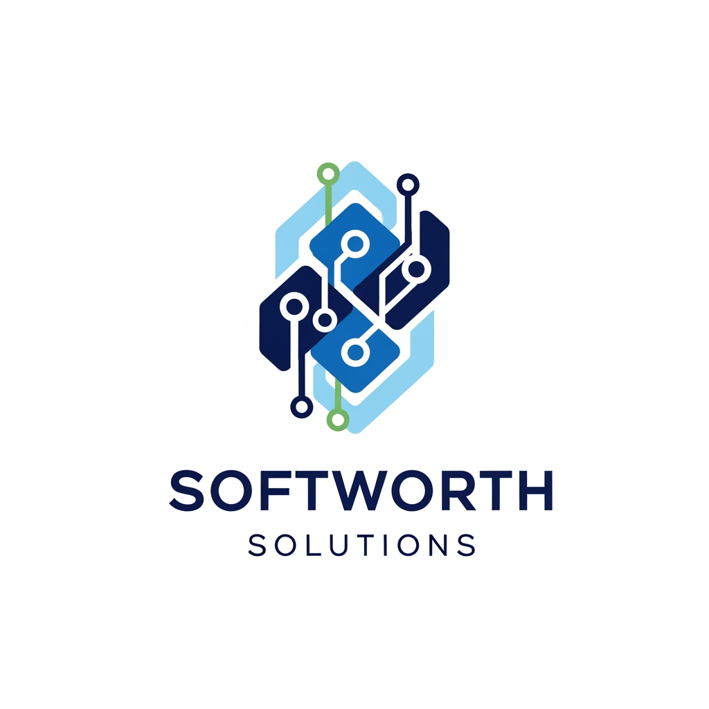 AI Design for https://softworthsolutions.com/ What We Do
Our AI Expertise
Comprehensive AI services designed to transform your business
Gen AI Applications
Custom AI applications tailored to your industry needs and workflows
Agentic AI
Autonomous AI agents that perform complex multi-step tasks and decision-making
RAG Implementation
Retrieval-Augmented Generation for enhanced AI knowledge systems
LLM OPS
Complete lifecycle management for Large Language Model deployments
AI Best Practices
Industry-proven methodologies for successful AI implementation REFER THE COMPANY AND SERVICE PROVIDE ME LOGO idea for this company i need clean corporate professional logo design for this company give me more logo idea i want more more professional logo please provide our service related more professional dont go with the letters please dont be too complicated i want geometric patterns like