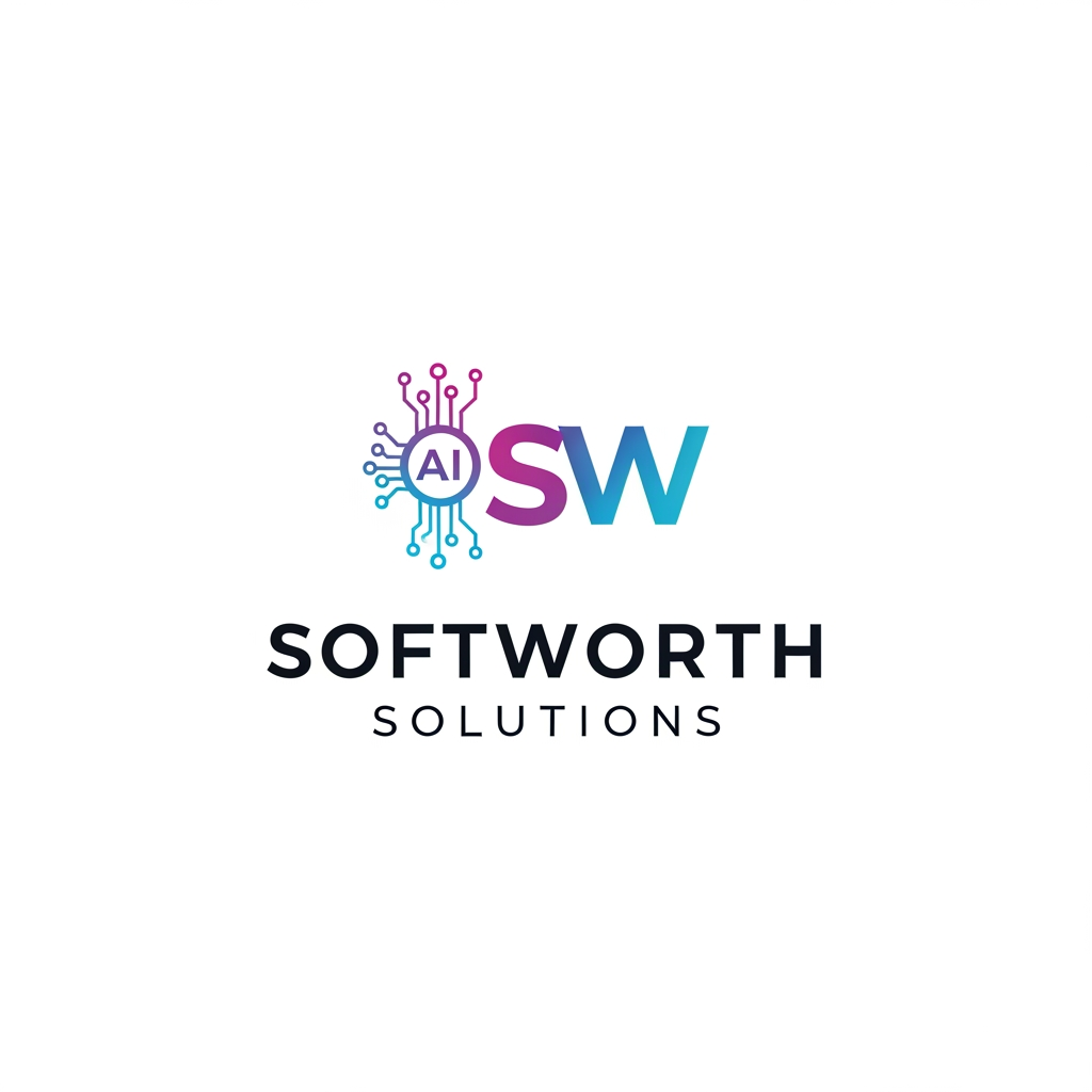 AI Design for https://softworthsolutions.com/ What We Do
Our AI Expertise
Comprehensive AI services designed to transform your business
Gen AI Applications
Custom AI applications tailored to your industry needs and workflows
Agentic AI
Autonomous AI agents that perform complex multi-step tasks and decision-making
RAG Implementation
Retrieval-Augmented Generation for enhanced AI knowledge systems
LLM OPS
Complete lifecycle management for Large Language Model deployments
AI Best Practices
Industry-proven methodologies for successful AI implementation REFER THE COMPANY AND SERVICE PROVIDE ME LOGO idea for this company i need clean corporate professional logo design for this company give me more logo idea i want more more professional logo please provide our service related