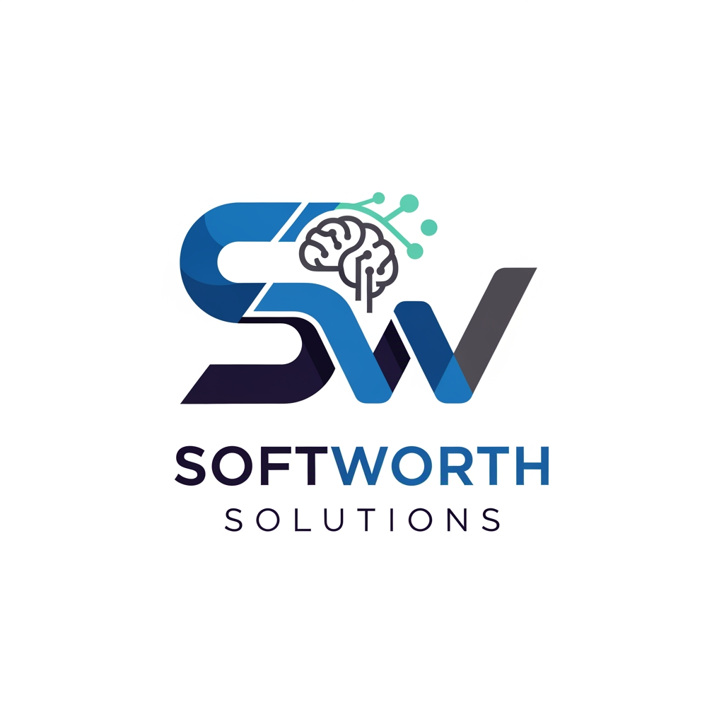 AI Design for https://softworthsolutions.com/ What We Do
Our AI Expertise
Comprehensive AI services designed to transform your business
Gen AI Applications
Custom AI applications tailored to your industry needs and workflows
Agentic AI
Autonomous AI agents that perform complex multi-step tasks and decision-making
RAG Implementation
Retrieval-Augmented Generation for enhanced AI knowledge systems
LLM OPS
Complete lifecycle management for Large Language Model deployments
AI Best Practices
Industry-proven methodologies for successful AI implementation REFER THE COMPANY AND SERVICE PROVIDE ME LOGO idea for this company i need clean corporate professional logo design for this company give me more logo idea i want more more professional logo please provide our service related