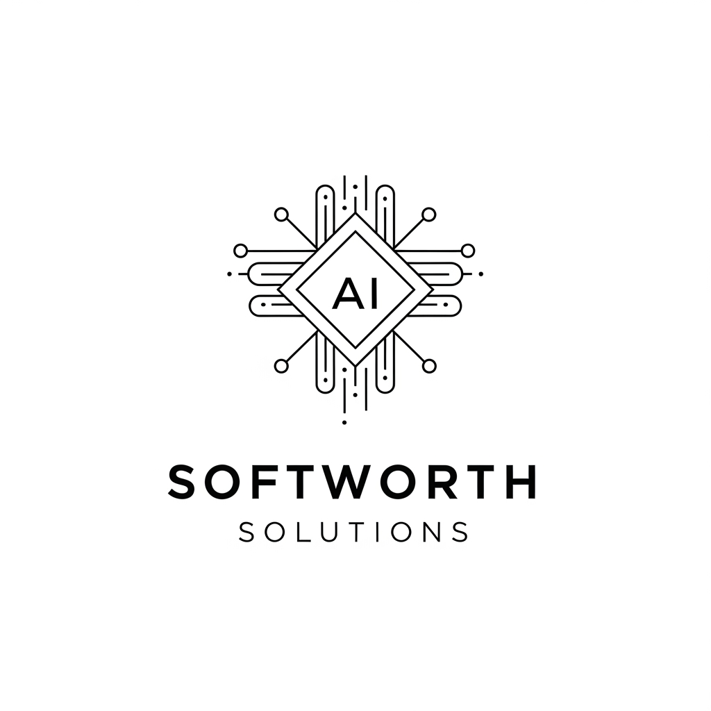 AI Design for https://softworthsolutions.com/ What We Do
Our AI Expertise
Comprehensive AI services designed to transform your business
Gen AI Applications
Custom AI applications tailored to your industry needs and workflows
Agentic AI
Autonomous AI agents that perform complex multi-step tasks and decision-making
RAG Implementation
Retrieval-Augmented Generation for enhanced AI knowledge systems
LLM OPS
Complete lifecycle management for Large Language Model deployments
AI Best Practices
Industry-proven methodologies for successful AI implementation REFER THE COMPANY AND SERVICE PROVIDE ME LOGO idea for this company i need clean corporate professional logo design for this company give me more logo idea i want more more professional logo please provide our service related more professional dont go with the letters please dont be too complicated i want geometric patterns like let be a simple one