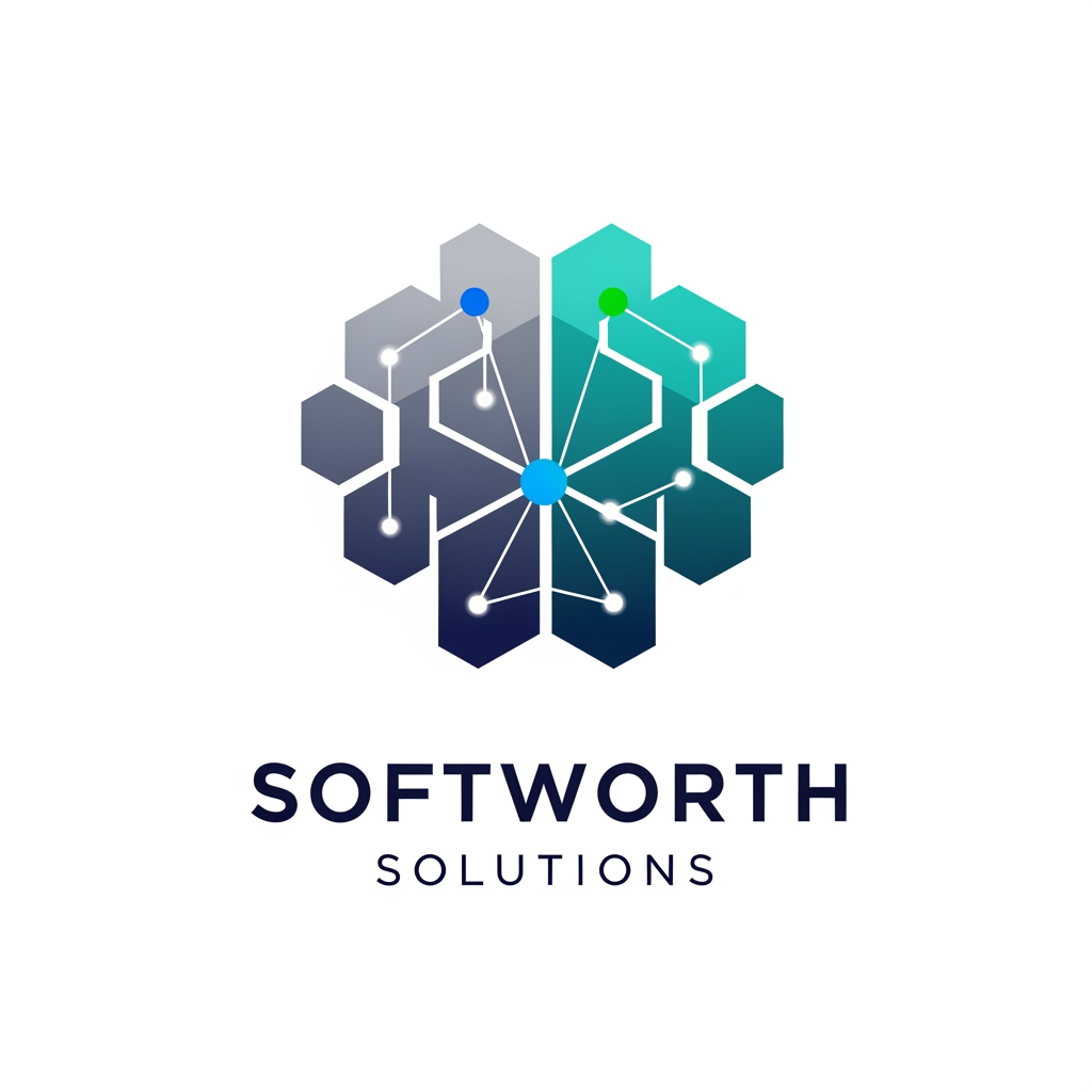 AI Design for https://softworthsolutions.com/ What We Do
Our AI Expertise
Comprehensive AI services designed to transform your business
Gen AI Applications
Custom AI applications tailored to your industry needs and workflows
Agentic AI
Autonomous AI agents that perform complex multi-step tasks and decision-making
RAG Implementation
Retrieval-Augmented Generation for enhanced AI knowledge systems
LLM OPS
Complete lifecycle management for Large Language Model deployments
AI Best Practices
Industry-proven methodologies for successful AI implementation REFER THE COMPANY AND SERVICE PROVIDE ME LOGO idea for this company i need clean corporate professional logo design for this company give me more logo idea i want more more professional logo please provide our service related more professional dont go with the letters please dont be too complicated i want geometric patterns like