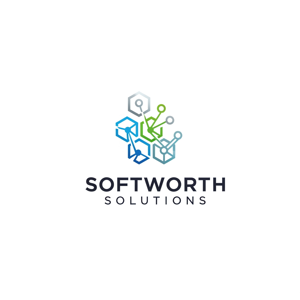 AI Design for https://softworthsolutions.com/ What We Do
Our AI Expertise
Comprehensive AI services designed to transform your business
Gen AI Applications
Custom AI applications tailored to your industry needs and workflows
Agentic AI
Autonomous AI agents that perform complex multi-step tasks and decision-making
RAG Implementation
Retrieval-Augmented Generation for enhanced AI knowledge systems
LLM OPS
Complete lifecycle management for Large Language Model deployments
AI Best Practices
Industry-proven methodologies for successful AI implementation REFER THE COMPANY AND SERVICE PROVIDE ME LOGO idea for this company i need clean corporate professional logo design for this company give me more logo idea i want more more professional logo please provide our service related more professional dont go with the letters please dont be too complicated i want geometric patterns like
