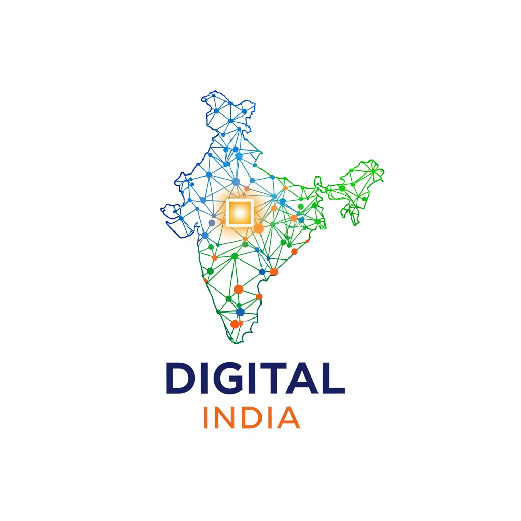 AI Design for create a stunning, modern looking and eye catching logo for brand called Digital India which should signify about the brand. the logo should signify the name digital india. please generate a unique and best of best logo possible