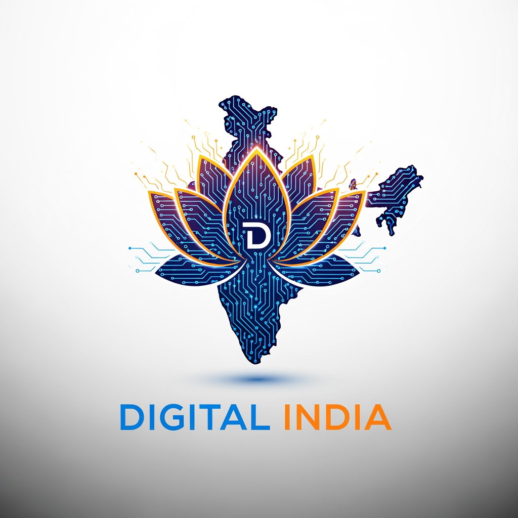 AI Design for create a stunning, modern looking and eye catching logo for brand called Digital India which should signify about the brand. the logo should signify the name digital india. please generate a unique and best of best logo possible