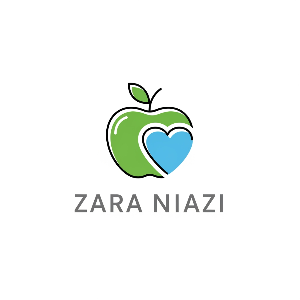 AI Design for NUTRIONAL LOGO FOR MY ASSESSMENT FORM ,add name zara niazi