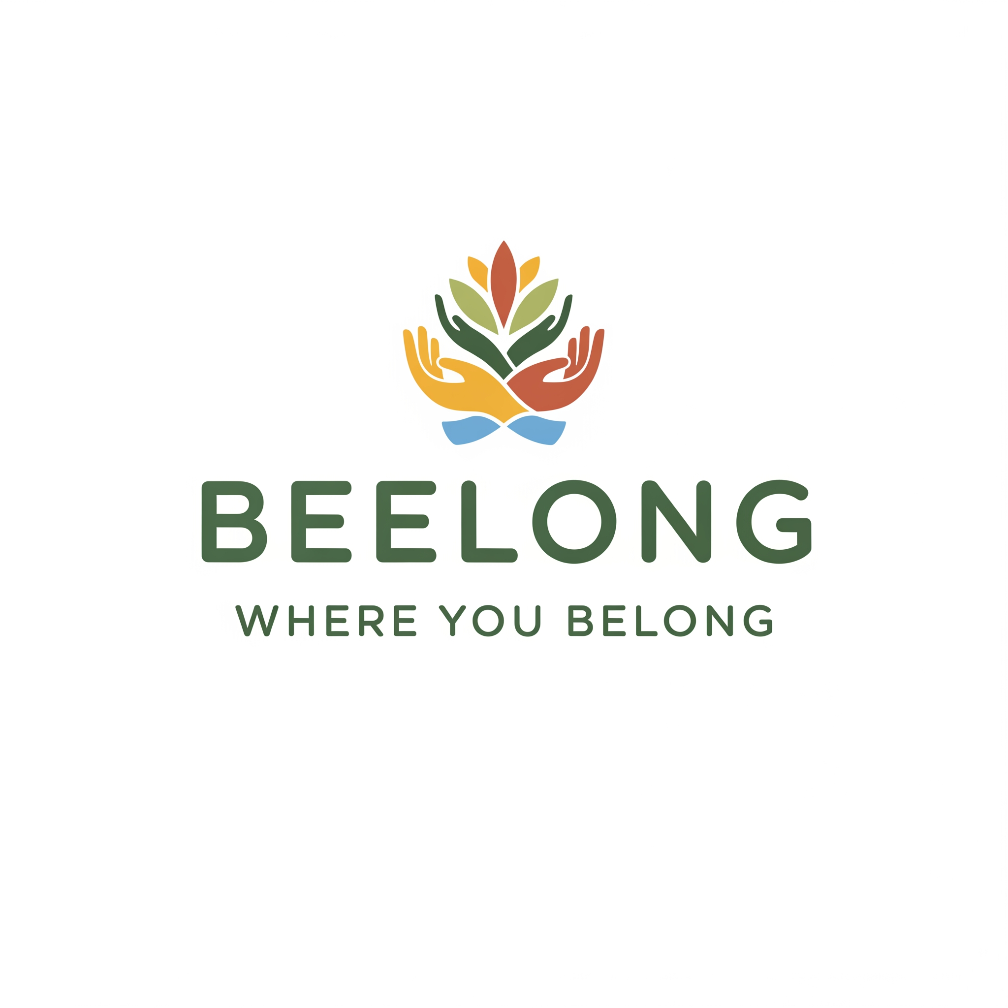 AI Design for create a logo with the brand name BEELONG without using the bee icon with the tagline where you belong which is visually appealing for senior users in the age group of 55-80