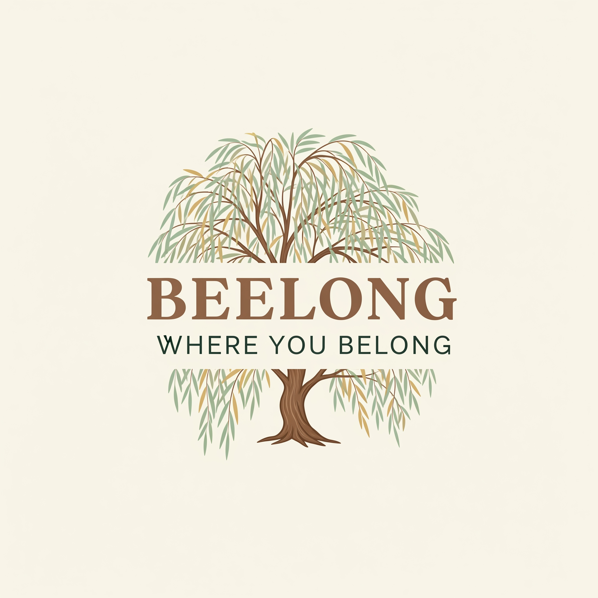 AI Design for create a logo with the brand name BEELONG without using the bee icon with the tagline where you belong which is visually appealing for senior users in the age group of 55-80