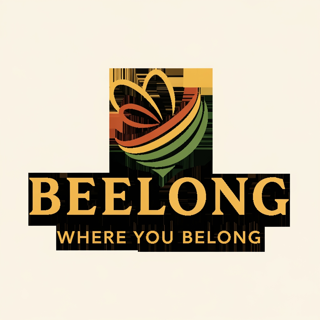 AI Design for create a logo with the brand name BEELONG without using the bee icon with the tagline where you belong which is visually appealing for senior users in the age group of 55-80