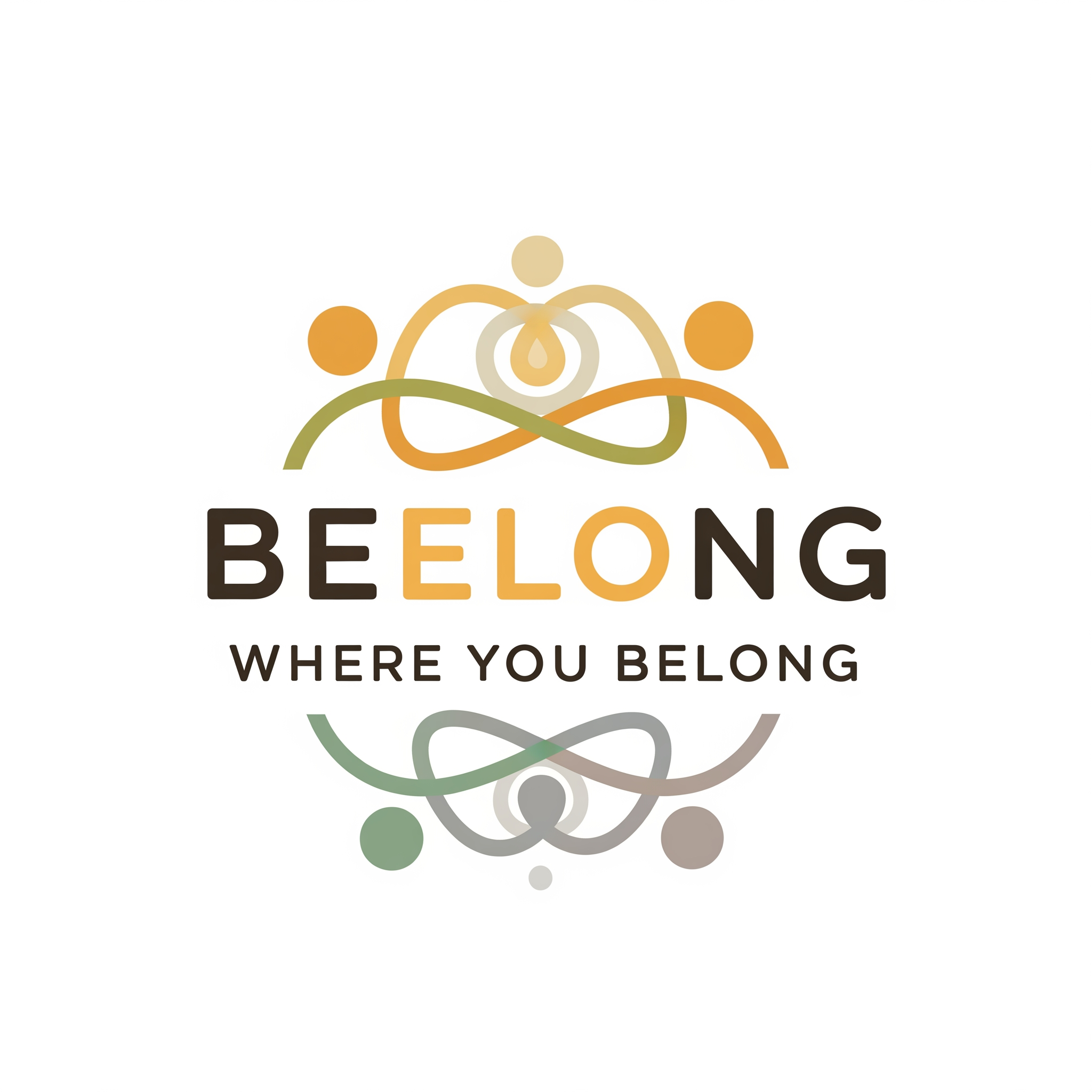 AI Design for create a logo with the brand name BEELONG without using the bee icon with the tagline where you belong which is visually appealing for senior users in the age group of 55-80