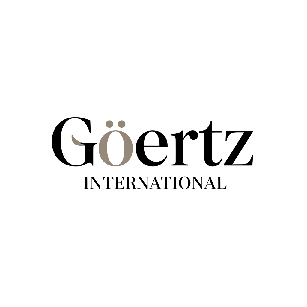 AI Design for Design a luxury editorial wordmark logo for “Goertz International”. The logo should feel like a contemporary fashion publication, luxury consulting agency and creative house combined. Use a custom high-fashion serif typeface with unique letterforms. The G should have a subtle distinctive feature that becomes a recognizable brand asset. Avoid script fonts, monograms and decorative ornaments. Large elegant spacing, refined proportions, sophisticated typography, black or deep taupe on white background. Similar sophistication to modern luxury brands and fashion editorials. Timeless, minimalist, highly recognizable, suitable for Instagram, website headers and premium print materials.