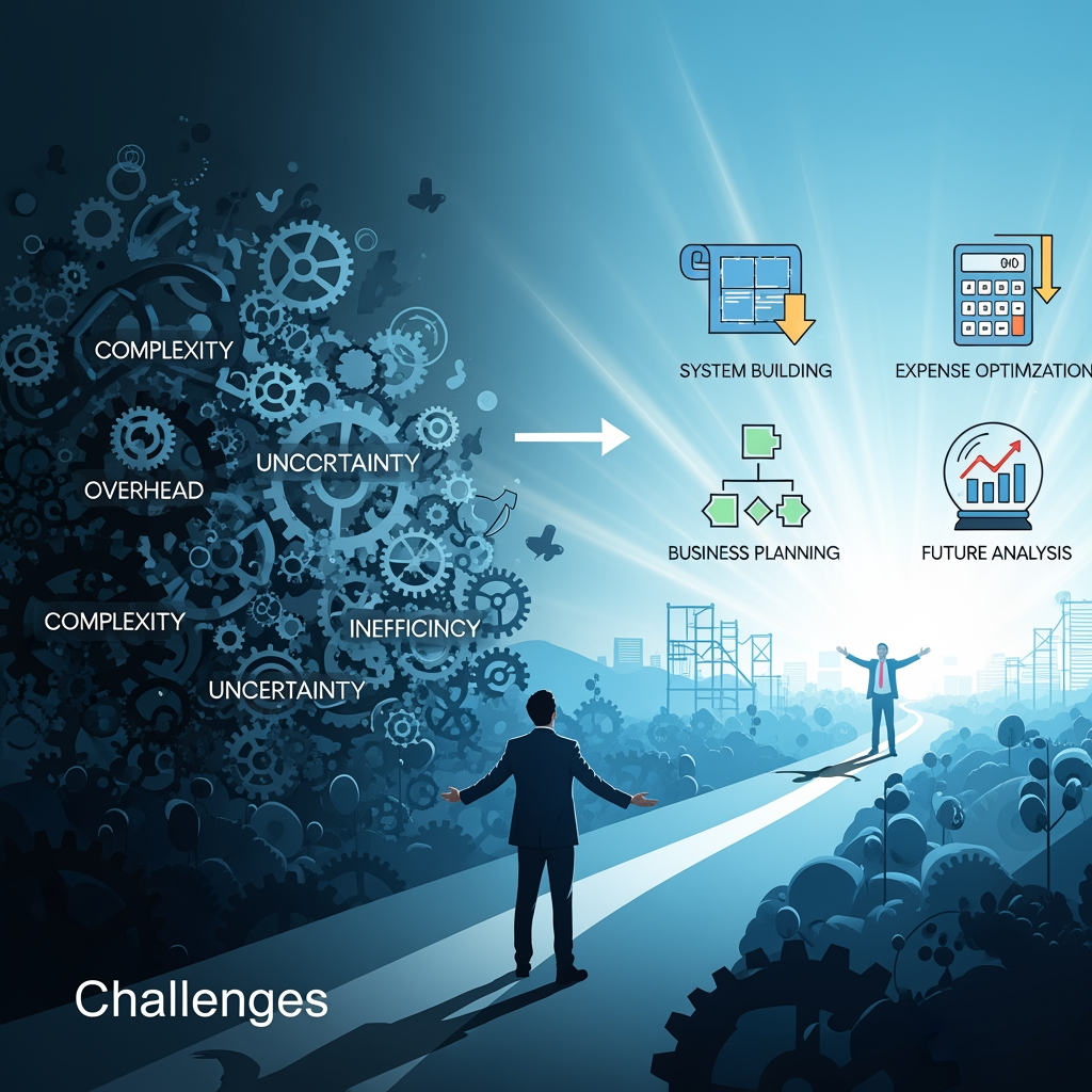 AI Design for We are a dedicated partner for entrepreneurs who want to transform challenges into opportunities. Our mission is to simplify entrepreneurship by offering practical solutions in system building, expense optimization, business planning, and future analysis