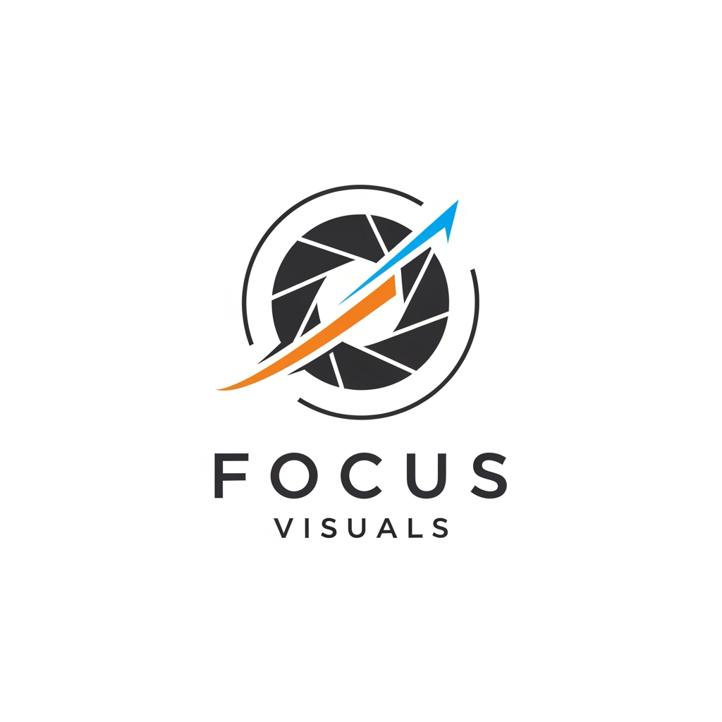 AI Design for Un logo con minimalista de una empresa de fotografía deportiva que se llama focus visuals y que sea reconocible y fotografiamos todos los deportes