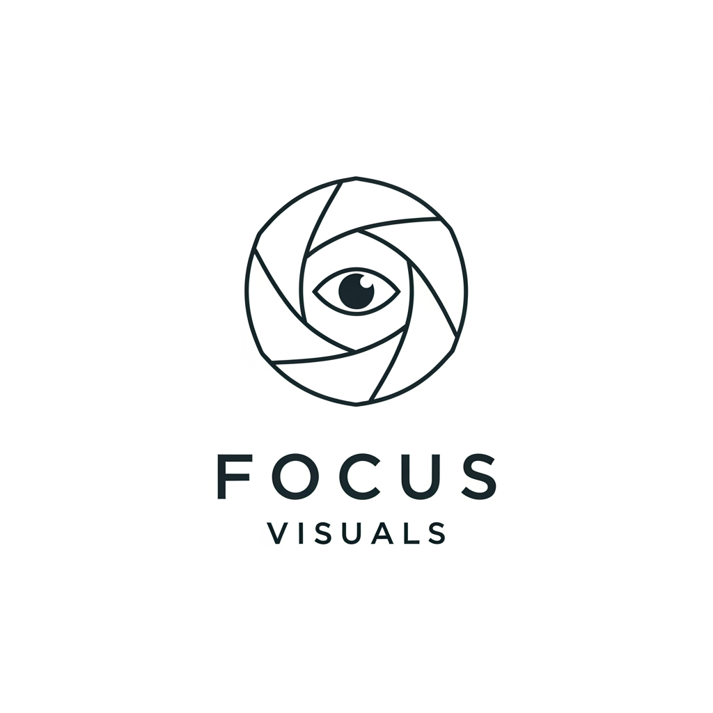 AI Design for Un logo con minimalista de una empresa que se llama focus visuals y que sea reconocible