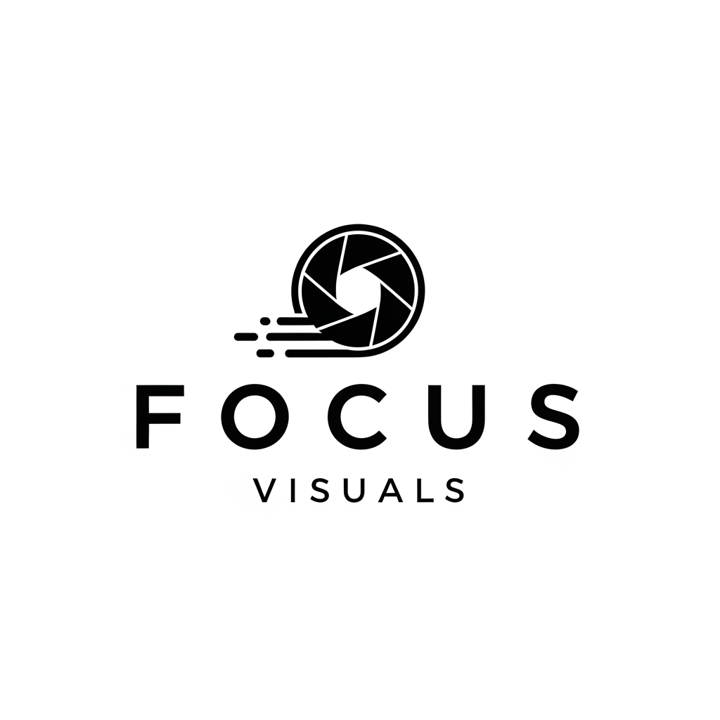 AI Design for Un logo con minimalista de una empresa de fotografía deportiva que se llama focus visuals y que sea reconocible y fotografiamos todos los deportes
