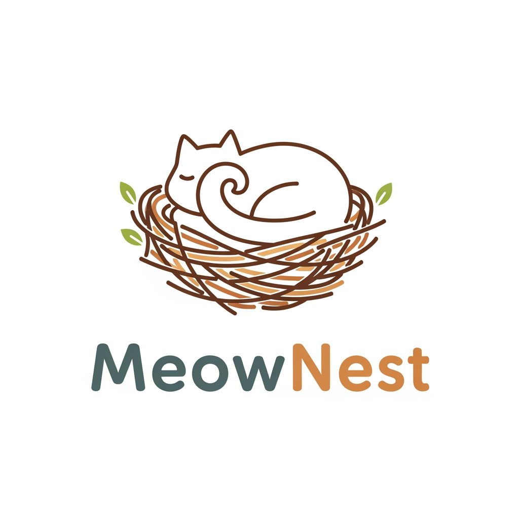 AI Design for MeowNest this is the name of my website. it is the cat sitter website. i need a logo for that