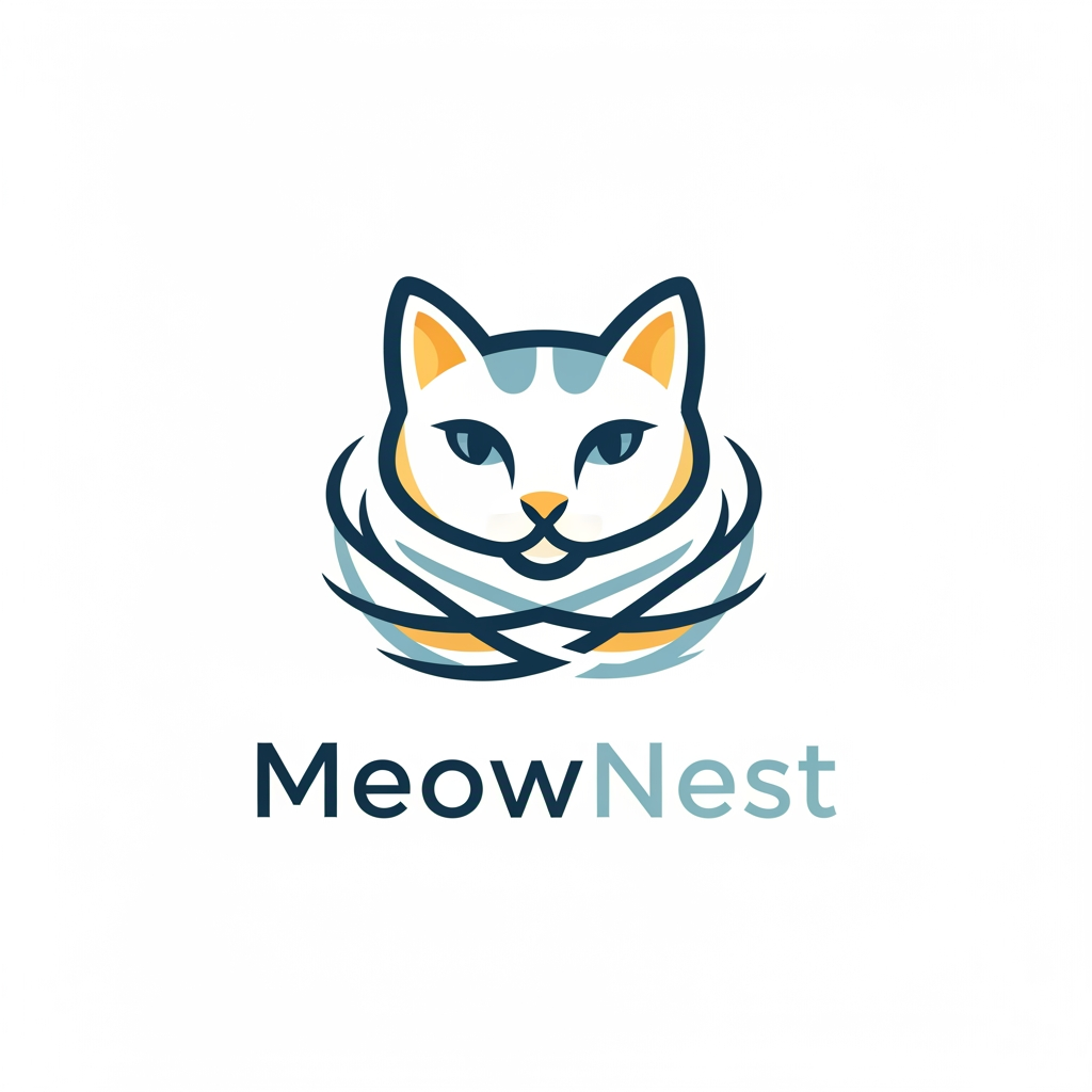 AI Design for MeowNest this is the name of my website. it is the cat sitter website. i need a logo for that