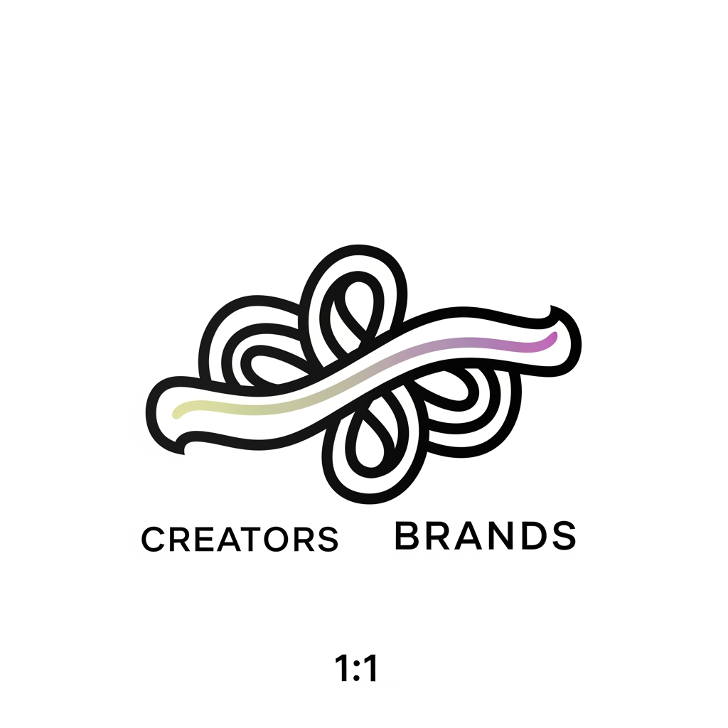 AI Design for i want to create a logo for my website. the website is bascially desgined for creators- brand collaboration . just make something like a know tieing showing relation between those two. the ascpet ratio should be 1:1. also