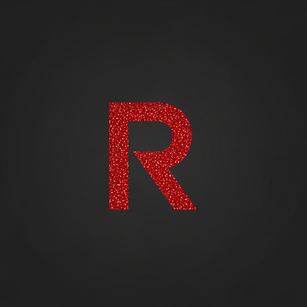 AI Design for need a logo with R in gilterry red